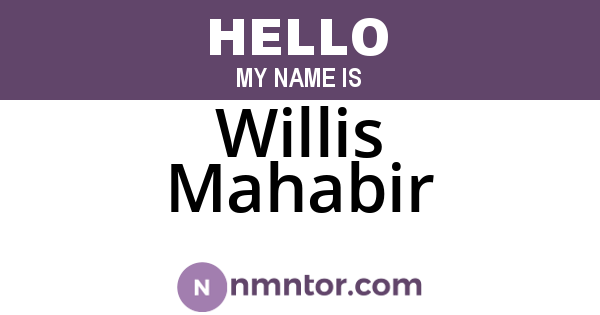 Willis Mahabir