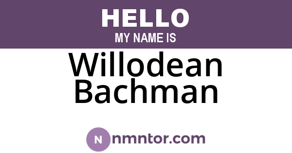 Willodean Bachman