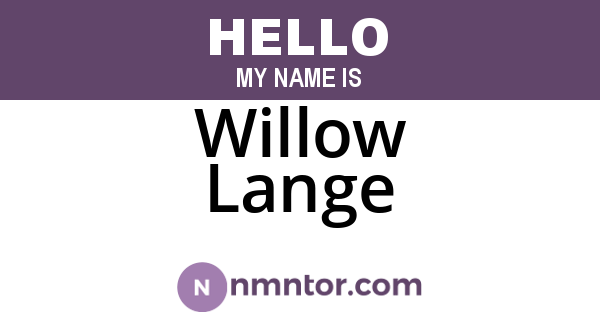 Willow Lange