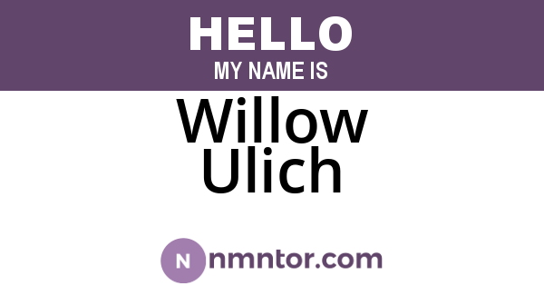 Willow Ulich