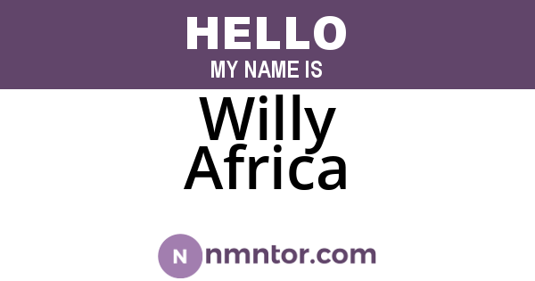 Willy Africa