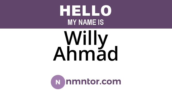 Willy Ahmad