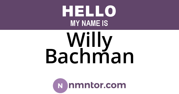 Willy Bachman