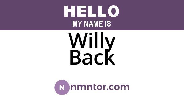 Willy Back