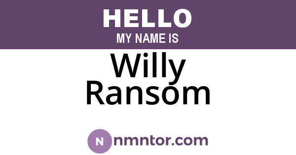 Willy Ransom