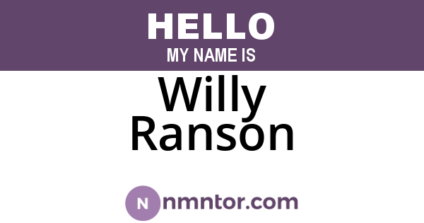 Willy Ranson