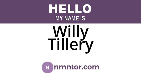 Willy Tillery