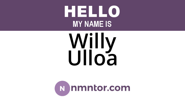 Willy Ulloa