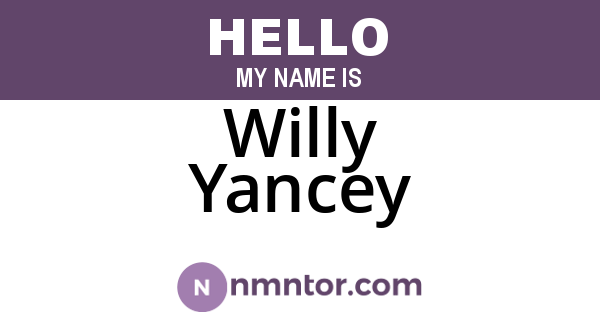 Willy Yancey