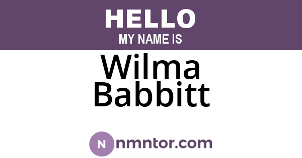 Wilma Babbitt
