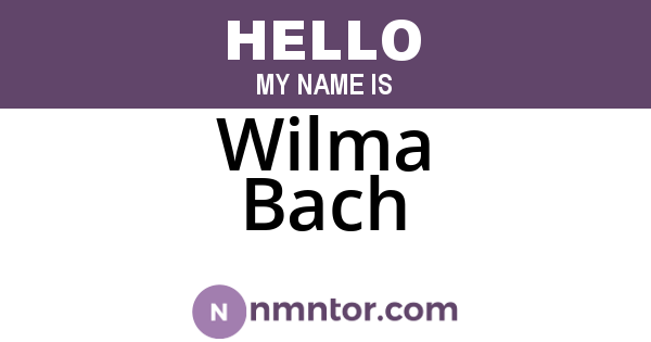 Wilma Bach