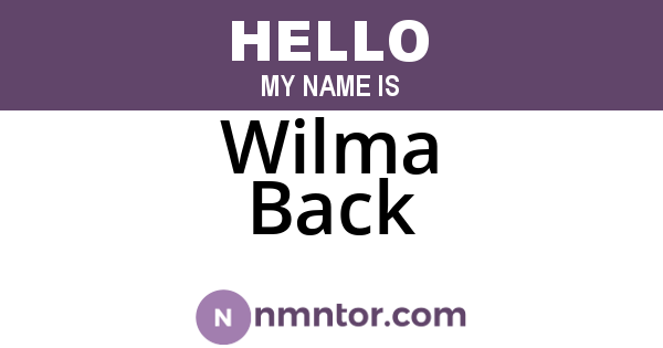 Wilma Back
