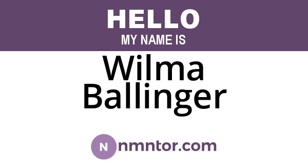 Wilma Ballinger