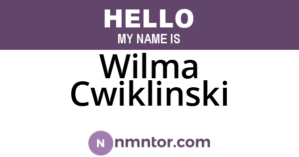 Wilma Cwiklinski