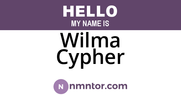 Wilma Cypher
