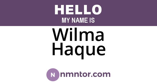 Wilma Haque