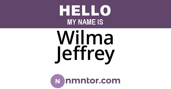 Wilma Jeffrey