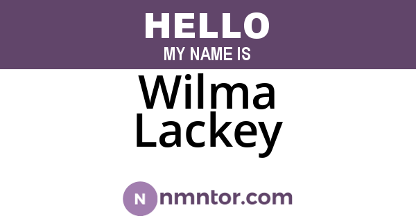 Wilma Lackey