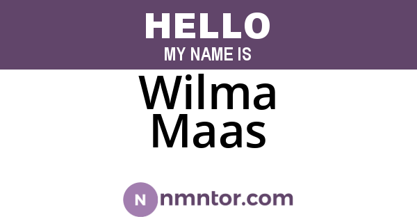 Wilma Maas