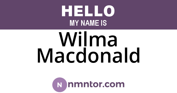 Wilma Macdonald