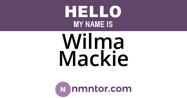 Wilma Mackie