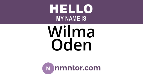 Wilma Oden