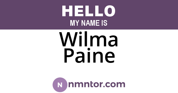 Wilma Paine