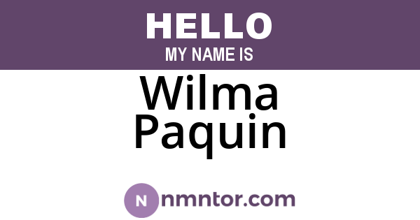 Wilma Paquin