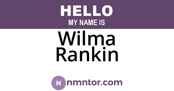 Wilma Rankin