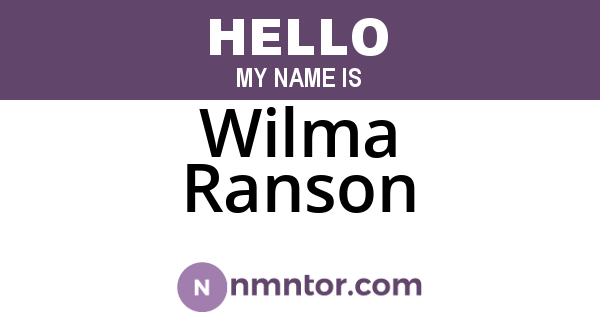Wilma Ranson