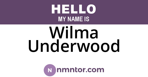 Wilma Underwood