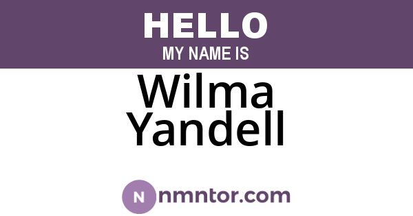 Wilma Yandell