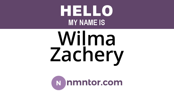 Wilma Zachery