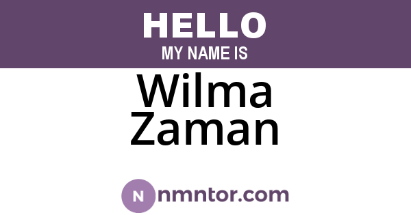 Wilma Zaman