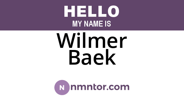 Wilmer Baek