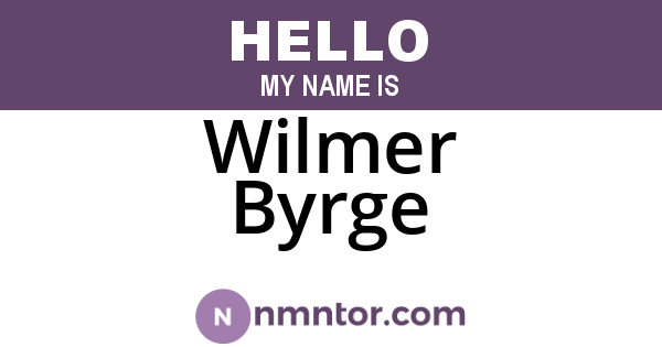 Wilmer Byrge