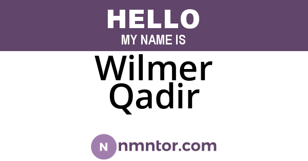 Wilmer Qadir