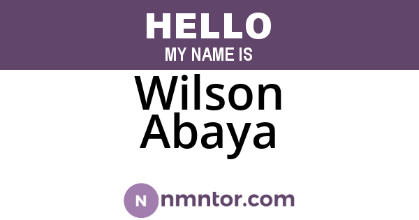 Wilson Abaya