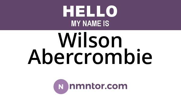 Wilson Abercrombie