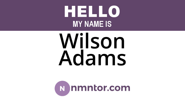 Wilson Adams