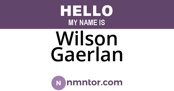 Wilson Gaerlan