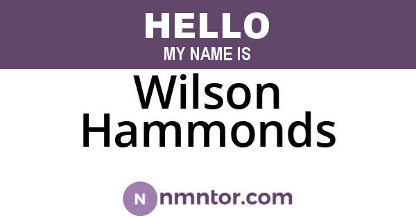 Wilson Hammonds