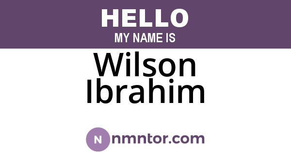Wilson Ibrahim