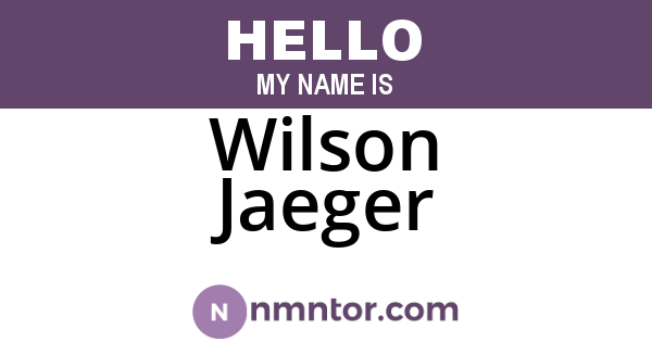 Wilson Jaeger