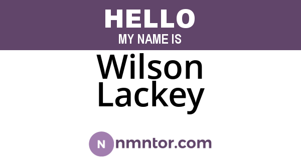 Wilson Lackey