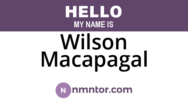 Wilson Macapagal