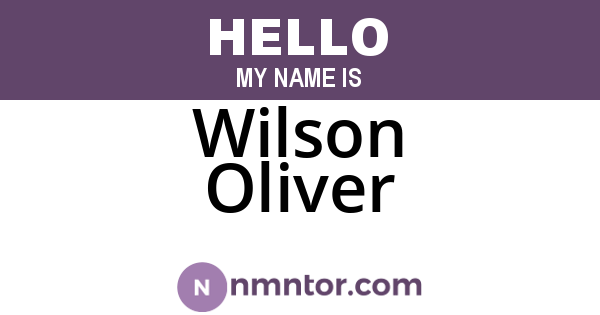 Wilson Oliver