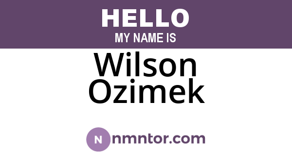 Wilson Ozimek