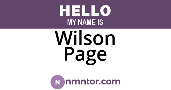 Wilson Page