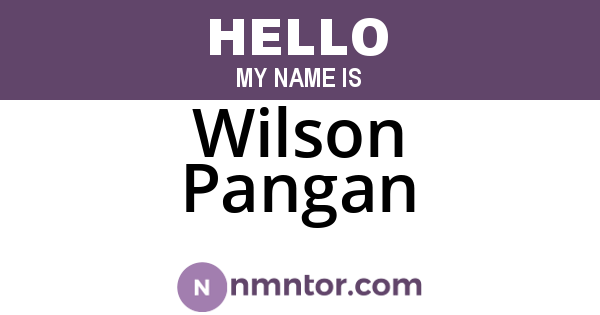Wilson Pangan